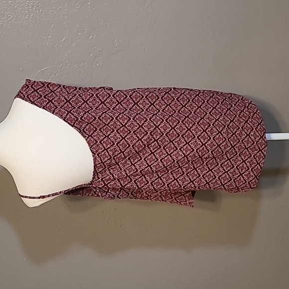 Seven Sisters XL Womens Geometric Print One-Shoulder Top Rust NWT - Picture 3 of 10